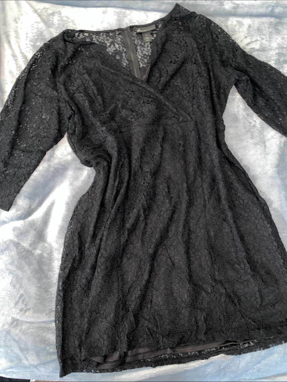 Lane Bryant Black Lace Dress with Zipper Back